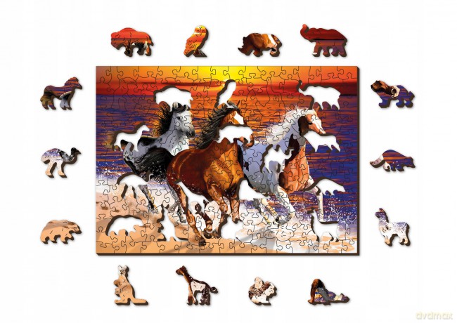 Puzzle drewniane. Wild Horses on the Beach M [PUZZLE]