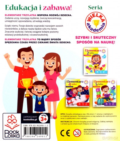 Wielka Akademia Elementarz 3 latka [KSIĄŻKA]