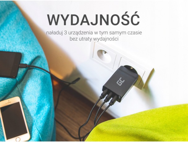 Green Cell Ładowarka Sieciowa Charge Source 3 3xusb 30w Qc 3.0