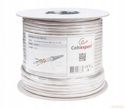 Kabel sieciowy GEMBIRD FPC-6004-SOL/100 (F/FTP; 100m; kat. 6; kolor szary)