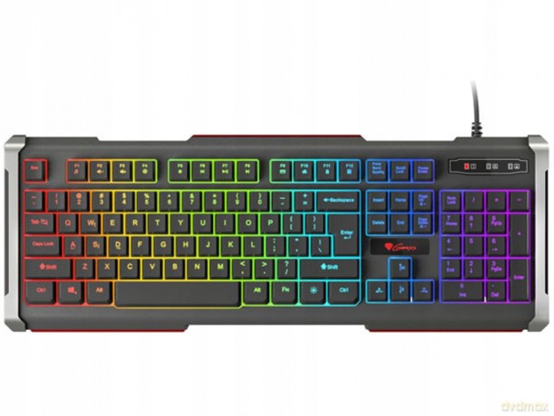 Klawiatura membranowa NATEC Rhod 400 RGB NKG-0993 (USB 2.0; (EU); kolor czarny)