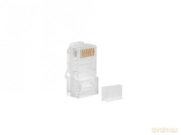 Lanberg Wtyk Sieciowy Rj45 (8p8c) Kat.6 Utp (100szt) Z Prowadnicą Do Linki I Drutu