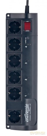 Listwa zasilająca ENERGENIE EG-PMS2-LAN (1,8m; kolor czarny)
