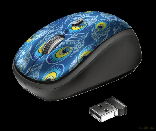 Mysz Trust Yvi Wireless Peacock 23388 (optyczna; 1600 DPI; kolor niebieski)