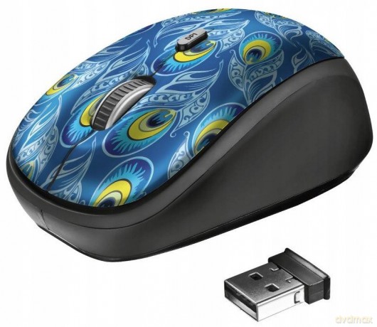 Mysz Trust Yvi Wireless Peacock 23388 (optyczna; 1600 DPI; kolor niebieski)