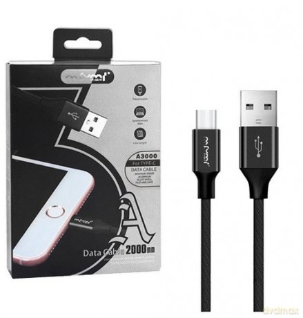 Nafumi Kabel Usb Typ-C 3a Nafumi Czarny 3000mah Quick Charger Qc 3.0 2m Nfm-A1000 Nfm-A1000 Czarny