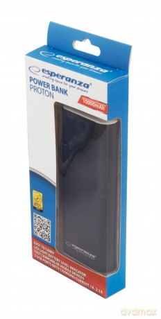 PowerBank Esperanza PROTON EMP113K (10000mAh; USB 2.0; kolor czarny)