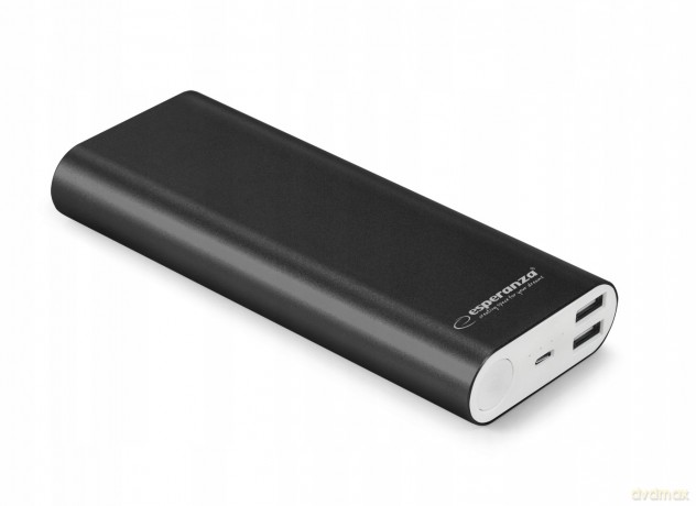 PowerBank Esperanza PROTON EMP113K (10000mAh; USB 2.0; kolor czarny)