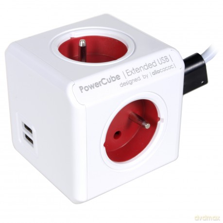 Przedłużacz allocacoc PowerCube Extended USB 2402RD/FREUPC (1,5m; kolor czerwony)