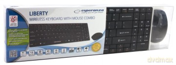 Zestaw klawiatura + mysz Esperanza EK122K (USB 2.0; (US); kolor czarny; laserowa)