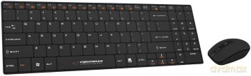Zestaw klawiatura + mysz Esperanza EK122K (USB 2.0; (US); kolor czarny; laserowa)