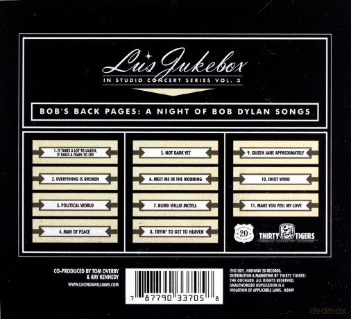 Lucinda Williams: Lu's Jukebox Vol 3 Bob's Back Pages A Night Of Bob Dylan Songs [CD]