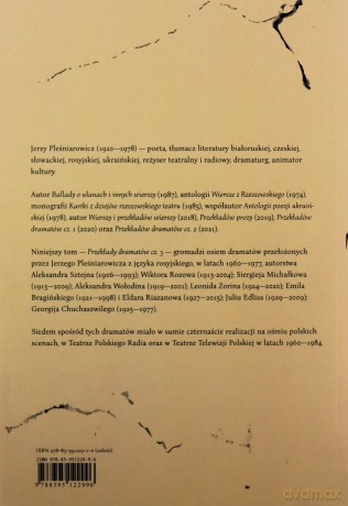 Przekłady dramatów Część 3 - Jerzy Pleśniarowicz [KSIĄŻKA]