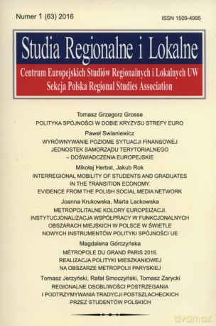 Studia Regionalne i Lokalne 1/2016 [KSIĄŻKA]