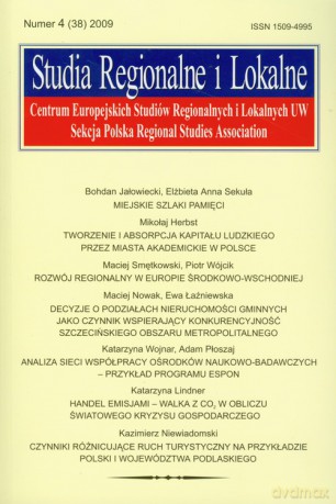 Studia Regionalne i Lokalne 4(38) 2009 [KSIĄŻKA]