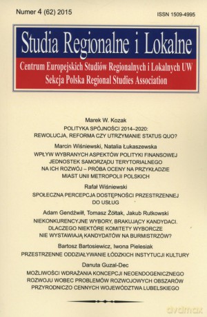 Studia Regionalne i Lokalne 4/2015 [KSIĄŻKA]
