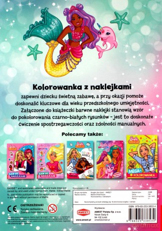 Barbie dreamtopia Kolorowanka z naklejkami NA-1403 [KSIĄŻKA]