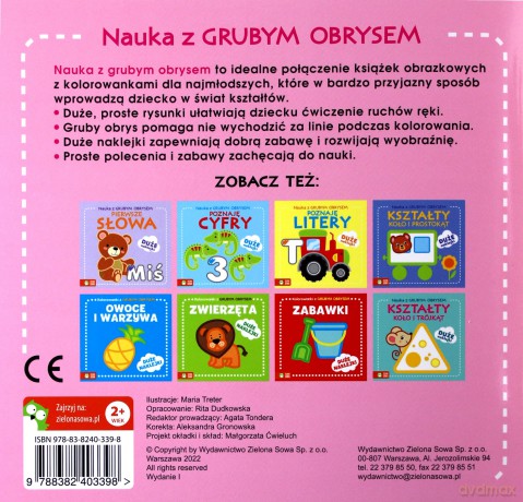 Kształty. Koło i kwadrat. Nauka z grubym obrysem [KSIĄŻKA]