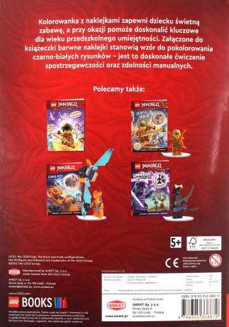 Lego Ninjago Kolorowanka z naklejkami NA-6704 [KSIĄŻKA]