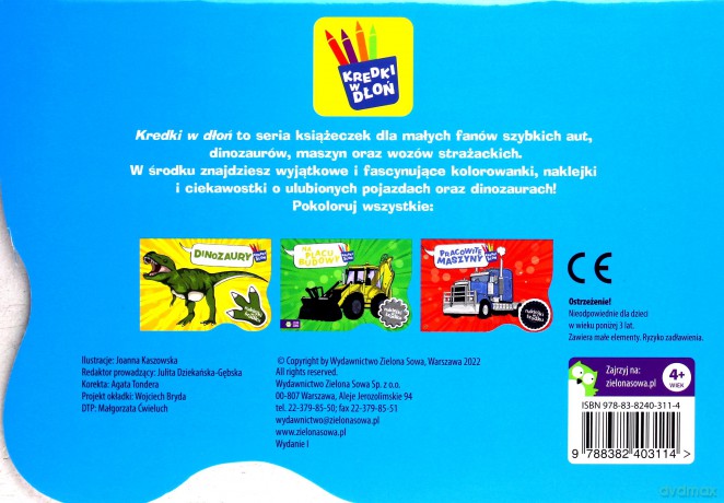Wozy strażackie i inne pojazdy. Kredki w dłoń [KSIĄŻKA]