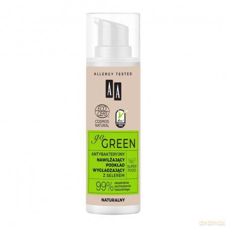 AA Go Green Antybakteryjny Nawilżający Podkład wygładzający z selerem - Naturalny 30 ml