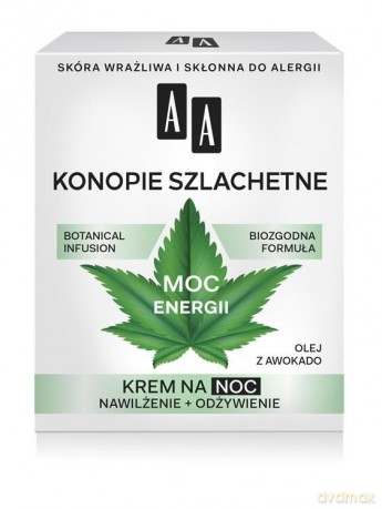 AA Moc Roślin Konopie Szlachetne 30+ Krem na noc Moc Energii 50 ml