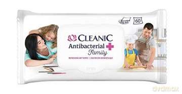 Cleanic Chusteczki odświeżające Antibacterial Family-60szt