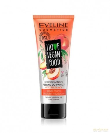 Eveline I Love Vegan Food Peeling do twarzy gruboziarnisty oczyszczający 75 ml