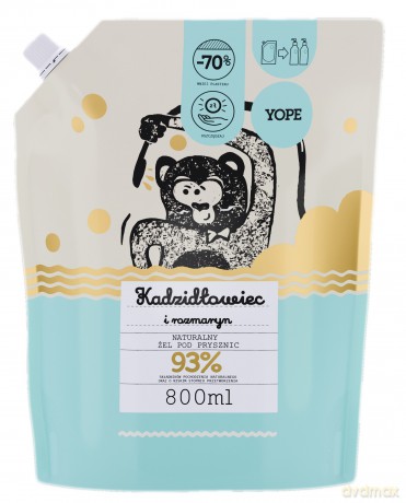 YOPE Żel pod prysznic KADZIDŁOWIEC 800 ml - zapas