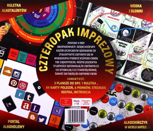 Czteropak imprezowy - zestaw 4 gier alkoholowych [GRA]