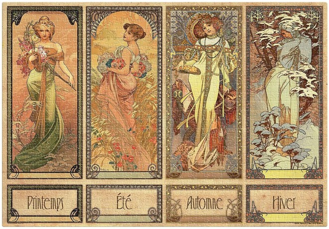 D-TOYS 1000 el. Alfons Mucha, Cztery sezony [PUZZLE]