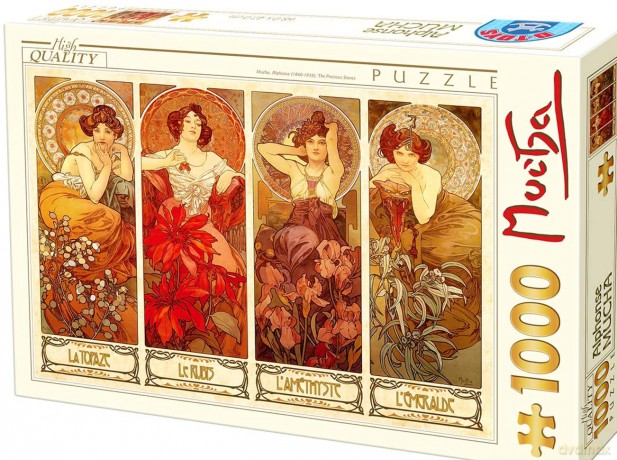 D-TOYS 1000 el. Alfons Mucha, Kamienie szlachetne [PUZZLE]