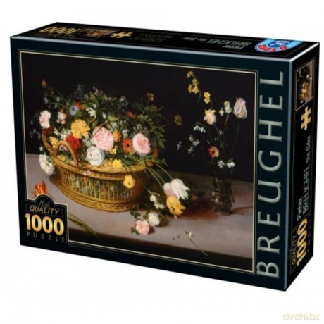 D-TOYS 1000 el. Brueghel, Kwiaty w drewnianym naczyniu [PUZZLE]