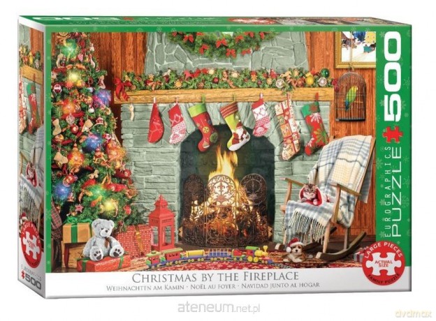 EUROGRAPHICS 500 el. XXL Świąteczne ozdoby na kominku [PUZZLE]