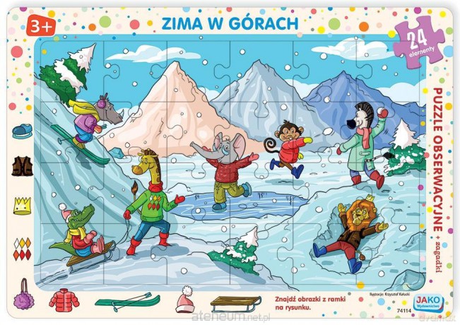 JAKO Puzzle ramkowe 24 el. Zima w górach [PUZZLE]