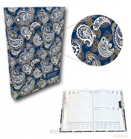Kalendarz 2022 A5 dzienny soft touch Paisley białe [KALENDARZ]