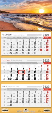 Kalendarz 2022 trójdzielny Bałtyk [KALENDARZ]