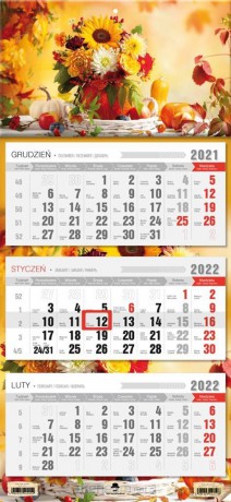 Kalendarz 2023 trójdzielny Bukiet [KALENDARZ]