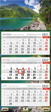 Kalendarz 2022 trójdzielny Góry [KALENDARZ]