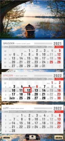 Kalendarz 2022 trójdzielny Łódka [KALENDARZ]
