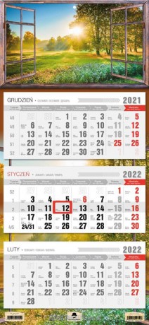 Kalendarz 2022 trójdzielny Okno [KALENDARZ]