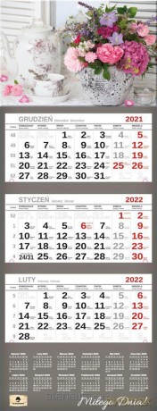 Kalendarz 2022 trójdzielny Premium Bukiet [KALENDARZ]
