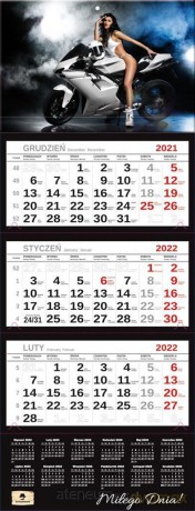 Kalendarz 2022 trójdzielny Premium Dziewczyna [KALENDARZ]