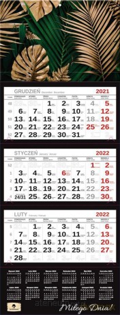 Kalendarz 2022 trójdzielny Premium Glamur [KALENDARZ]