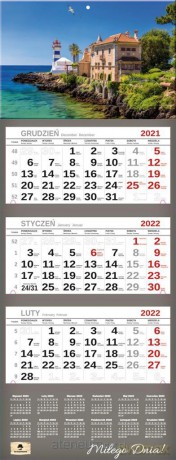 Kalendarz 2022 trójdzielny Premium Latarnia [KALENDARZ]