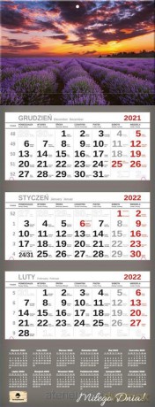 Kalendarz 2022 trójdzielny Premium Lawenda [KALENDARZ]