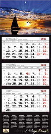 Kalendarz 2022 trójdzielny Premium Łódka [KALENDARZ]