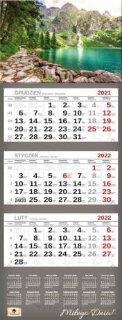 Kalendarz 2022 trójdzielny Premium Morskie Oko [KALENDARZ]