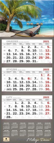Kalendarz 2022 trójdzielny Premium Tropik [KALENDARZ]