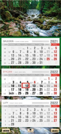 Kalendarz 2022 trójdzielny Strumyk [KALENDARZ]